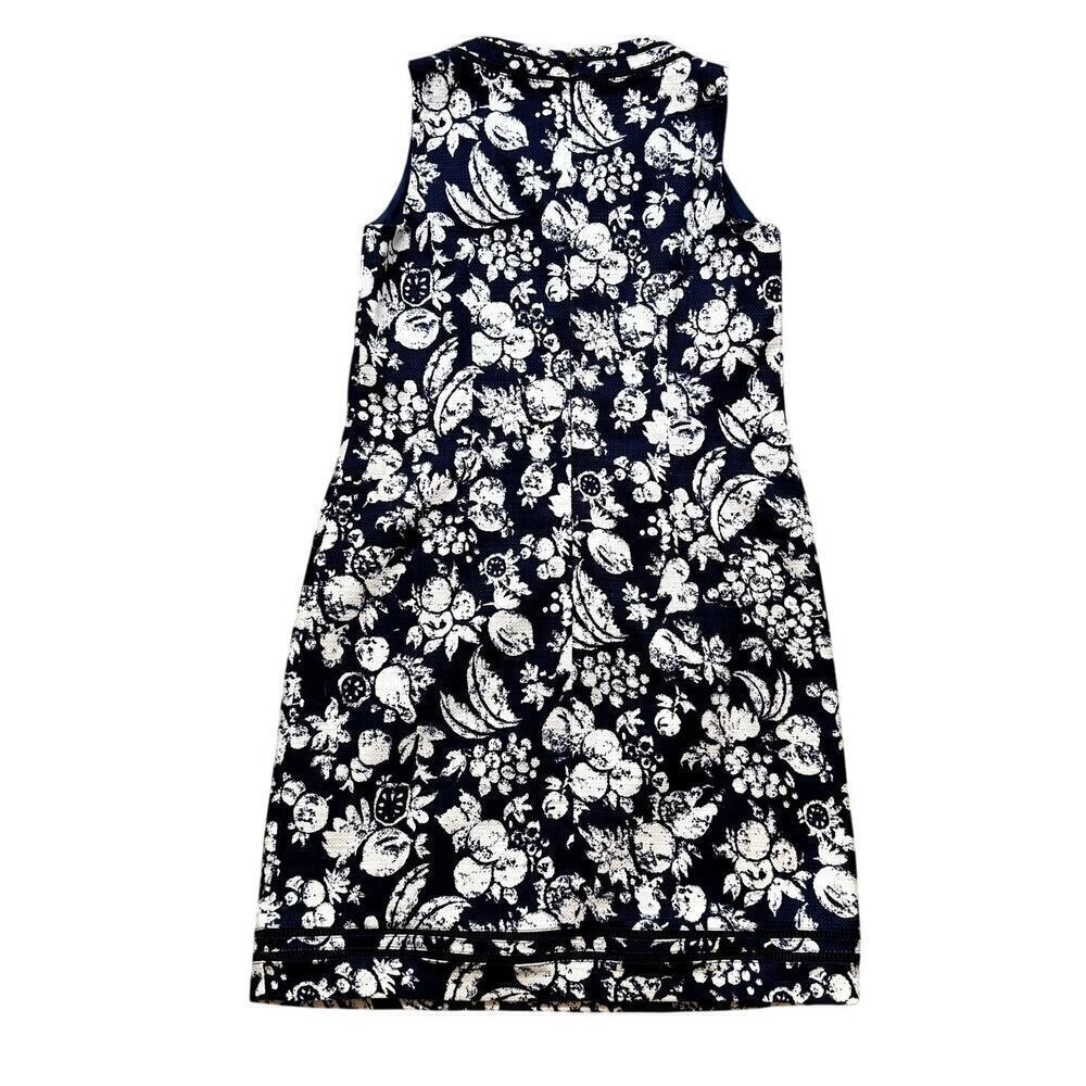 Talbots Sleeveless Fruit Print Navy Brunch Dress Women's Size 6P - Picture 5 of 5
